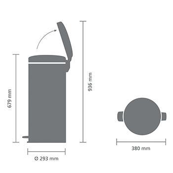 PEDAL KANTA ZA SMEĆ 30L, BIJELA